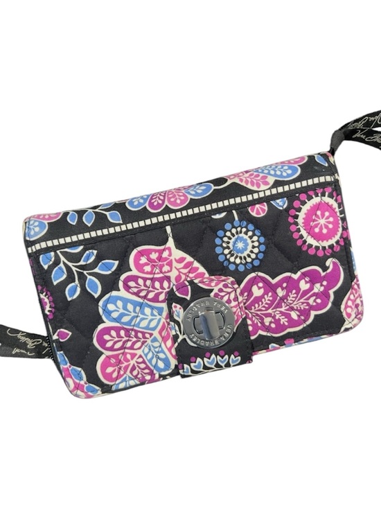 Vera Bradley Handbags - Vera Bradley Turnlock Wallet Retired Alpine Floral pattern Black Pink Blue